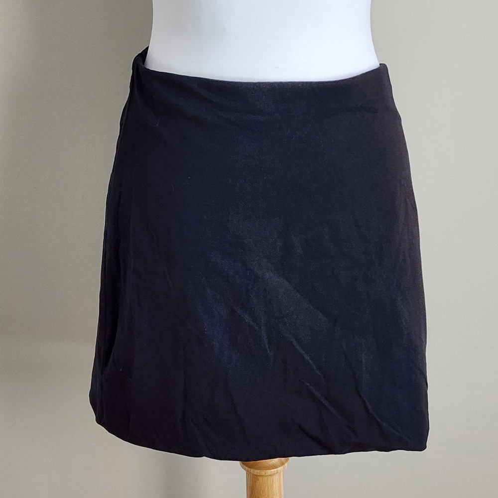 H&M Mini Skirt Womens Large Black Cotton Stretch Jersey Casual‎ Basic Short Sexy